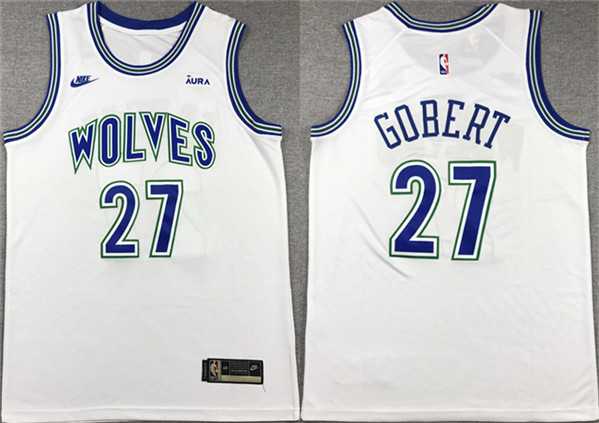 Mens Minnesota Timberwolves #27 Rudy Gobert White City Edition Stitched Jersey